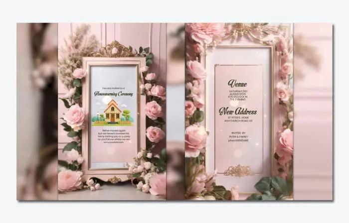 Luxury 3D Floral Housewarming Party Invitation Instagram Story